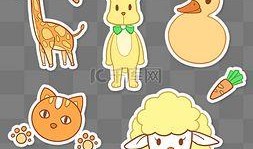 小猫吃瓜贴纸素材